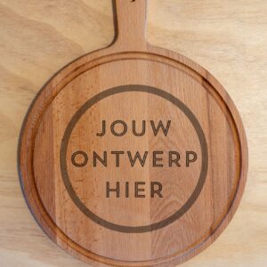 Ronde borrelplank met handvat & met sapgeul Ø 30 cm