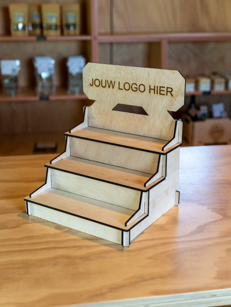 Houten Display – L, XL & XXL | Met of zonder logo
