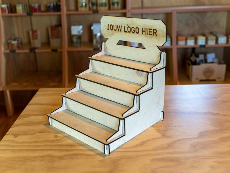Houten Display – L, XL & XXL | Met of zonder logo
